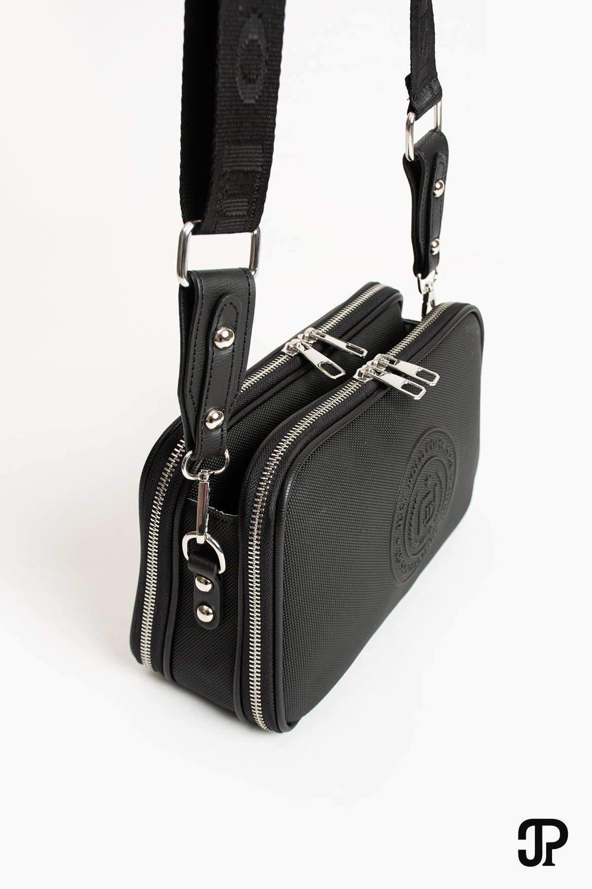 Just Polo Original Women's New Season 5-Compartment Luxury Soft Leather Adjustable Crossbody Shoulder Bag Black - MALLTURK