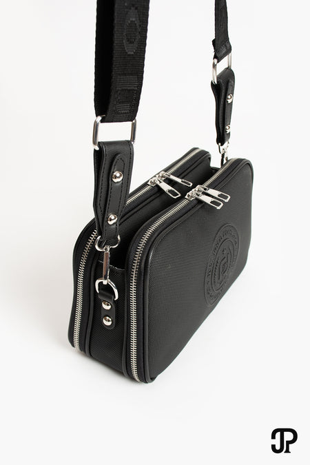Just Polo Original Women's New Season 5-Compartment Luxury Soft Leather Adjustable Crossbody Shoulder Bag Black - MALLTURK