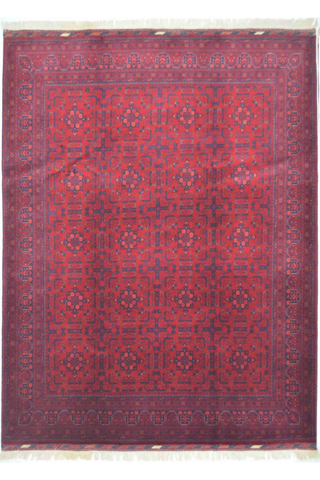 Handmade Wool Fringed Kashmir Hand-Woven Afghan Bilicik Rug 170x224 cm (3.80 m2)
