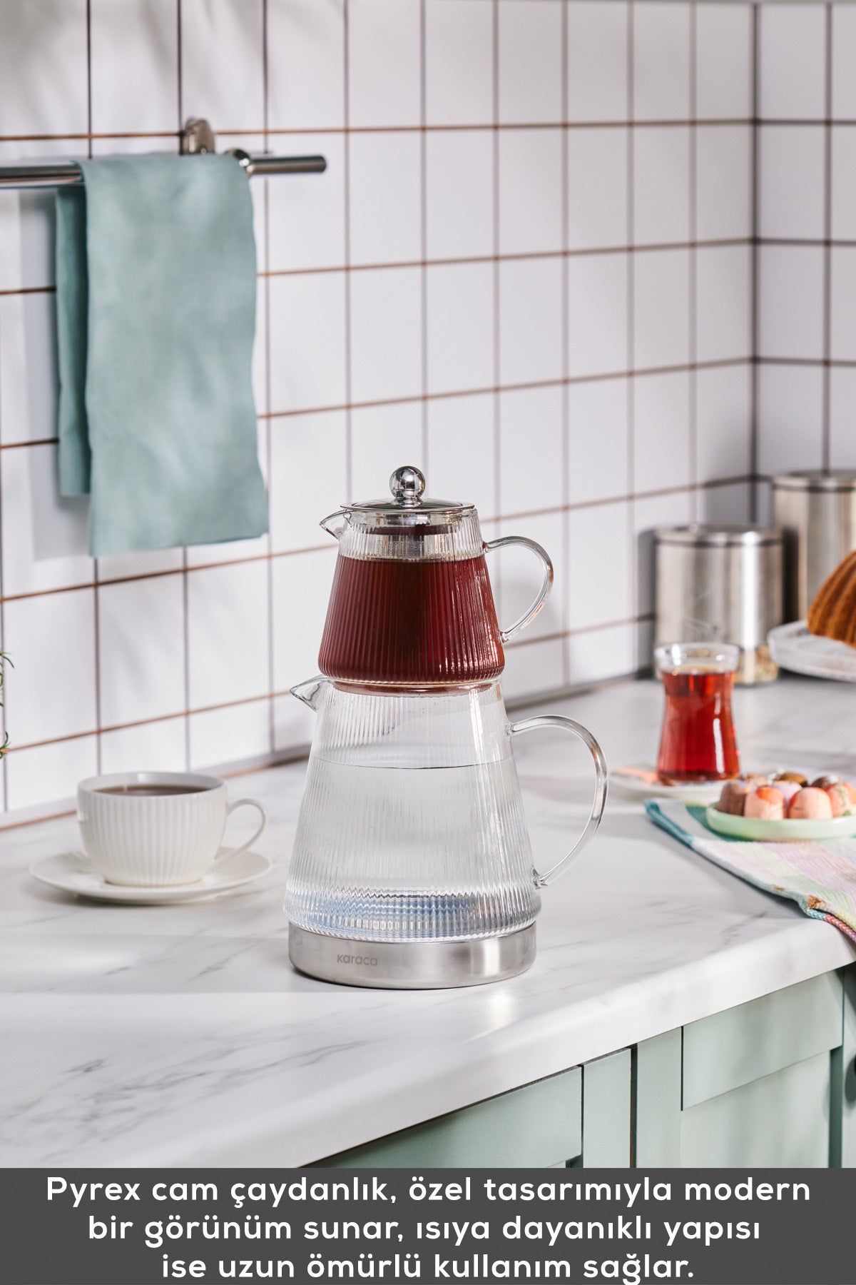 Karaca Keops Borosilicate Glass Teapot - MALLTURK