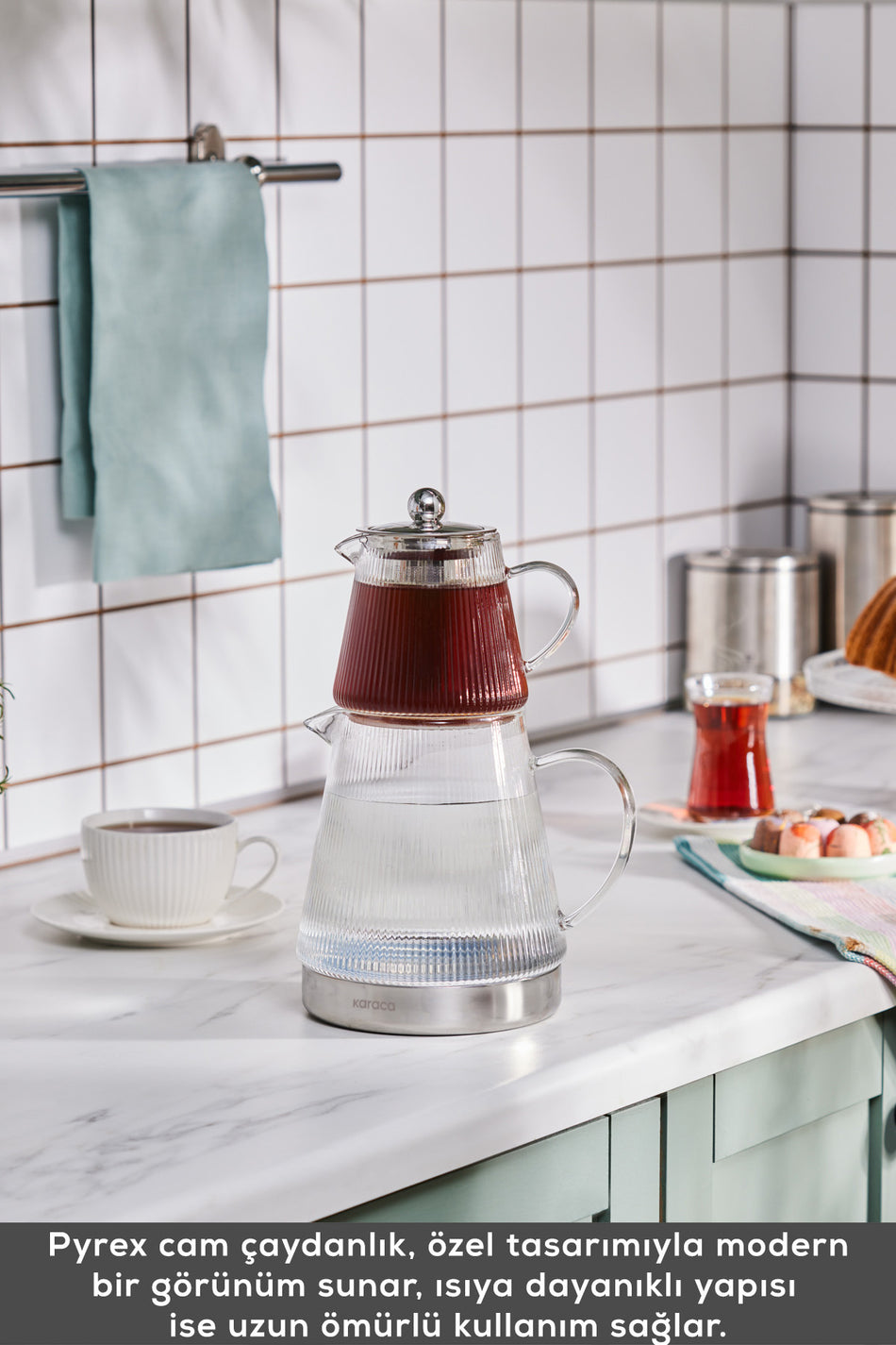 Karaca Keops Borosilicate Glass Teapot - MALLTURK