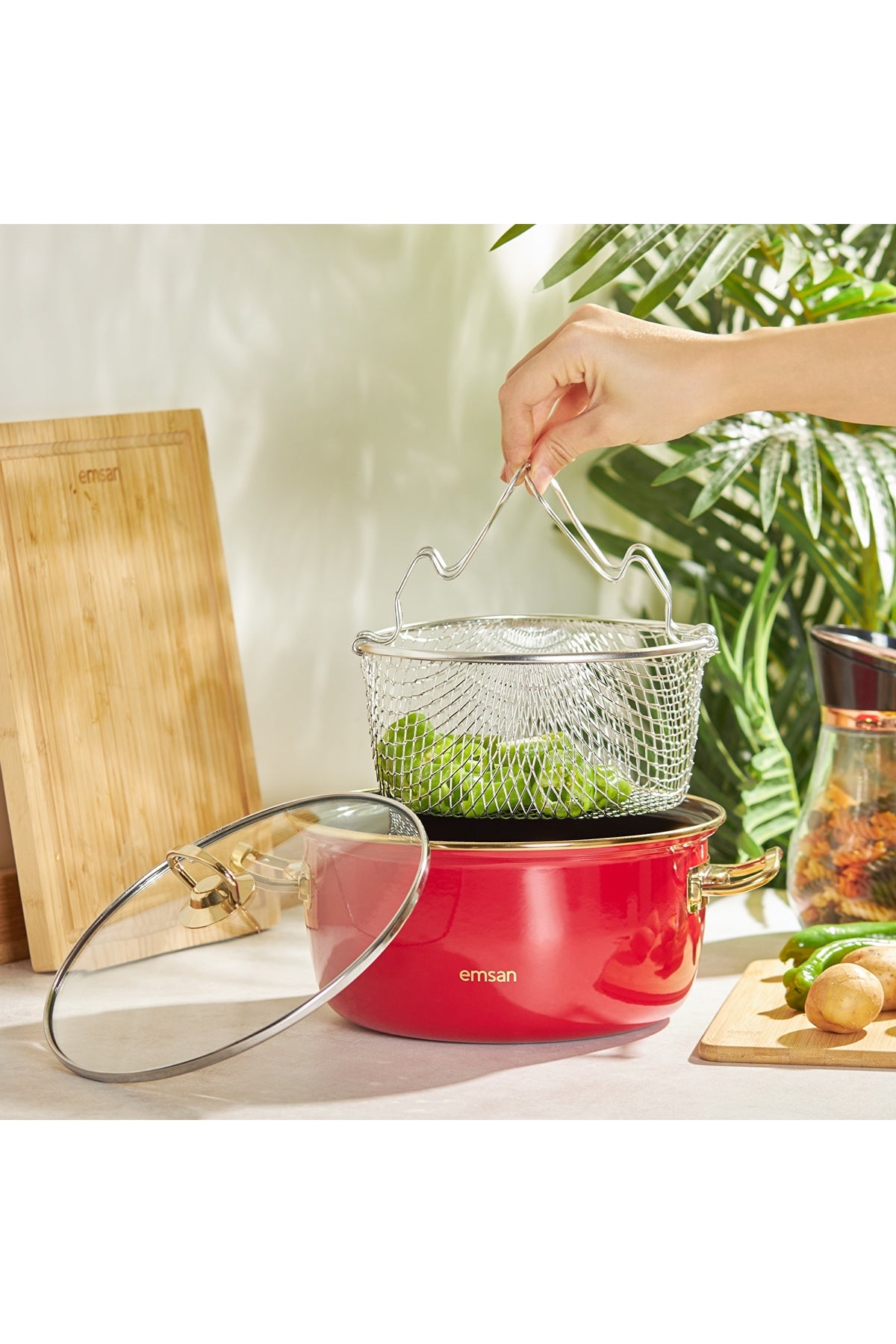 Emsan Retro Enamel Frying Pot