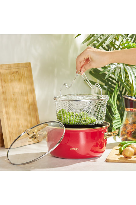 Emsan Retro Enamel Frying Pot