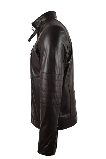 ALIN Theroux Men's Genuine Leather Relaxed Fit Leather Jacket Brown - MALLTURK