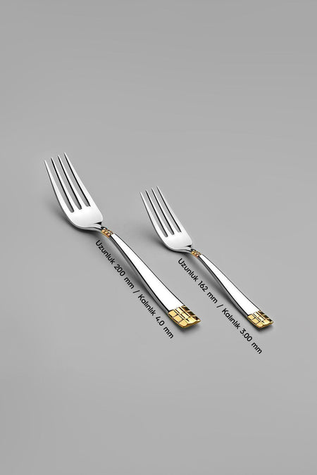 Nehir didim altin Plain 12 Place Setting 84 Piece deri Boxed Flatware Set - MALLTURK