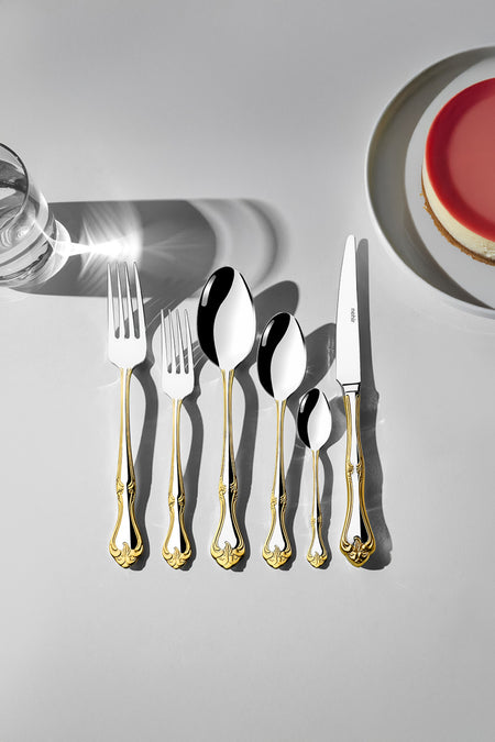 Nehir lalezar altin Plain 12 Place Setting 72 Piece Boxed Flatware Set - MALLTURK