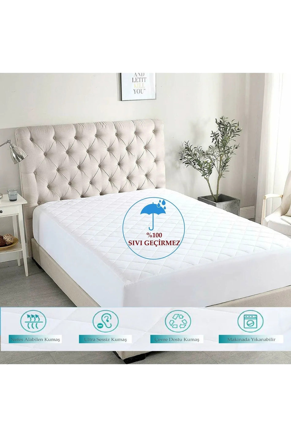 ETE HOMETEX ETEHOMETEX Waterproof Quilted Fitted Mattress Protector - MALLTURK