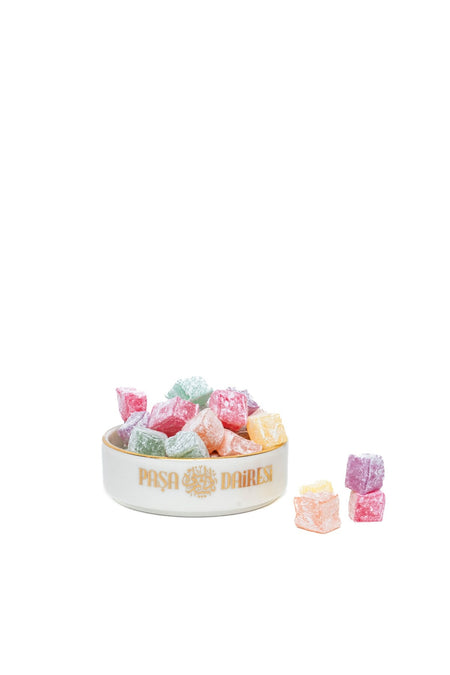 Pasa dairesi Assorted Fruit Flavored Mini Turkish Delight Gift Box kutulu 300 g - MALLTURK