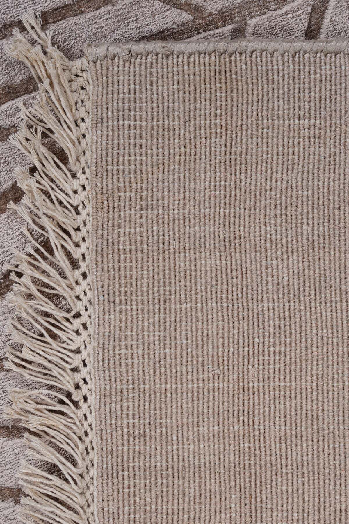 Naar Hali Mao KC 1861 Coffee Modern Handwoven Bamboo Living Room Rug - MALLTURK