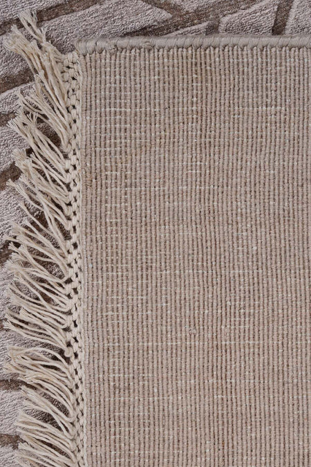 Naar Hali Mao KC 1861 Coffee Modern Handwoven Bamboo Living Room Rug - MALLTURK