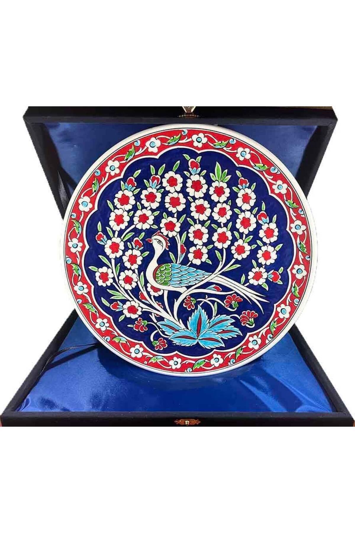 Cini Evi Iznik Tile Plate Tree of Life and Tavus Kusu Patterned 30 cm - MALLTURK
