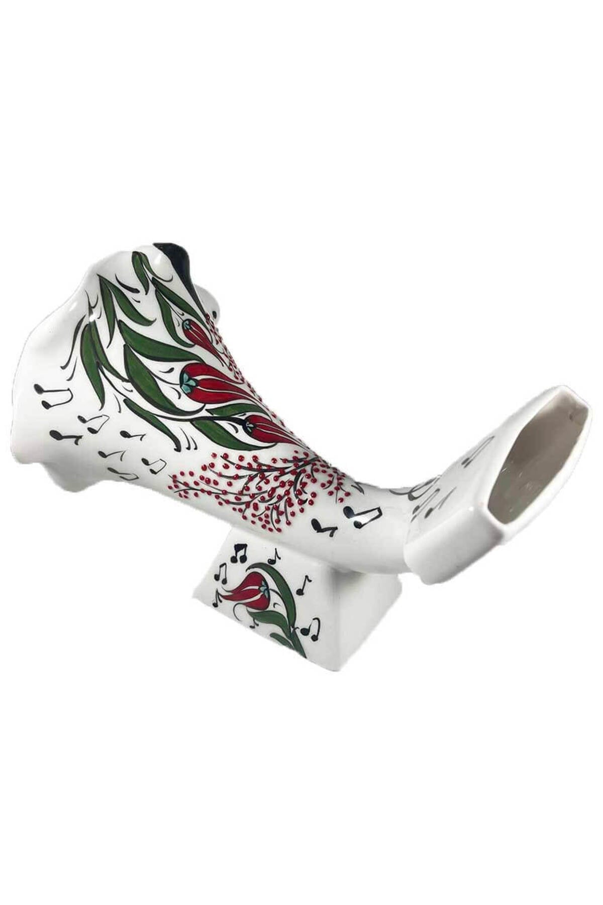 Cini Evi Iznik Ceramic Acoustic Gramophone Musical Note Tulip Patterned - MALLTURK