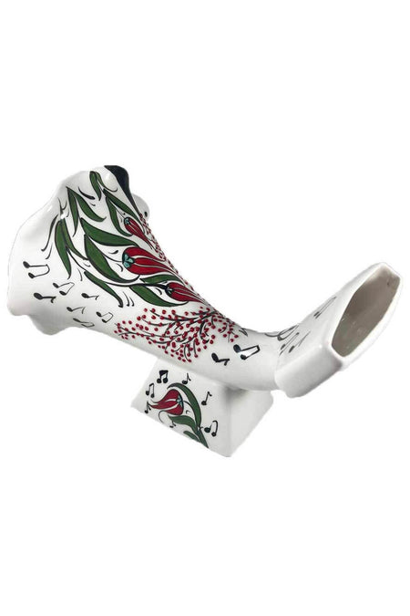 Cini Evi Iznik Ceramic Acoustic Gramophone Musical Note Tulip Patterned - MALLTURK