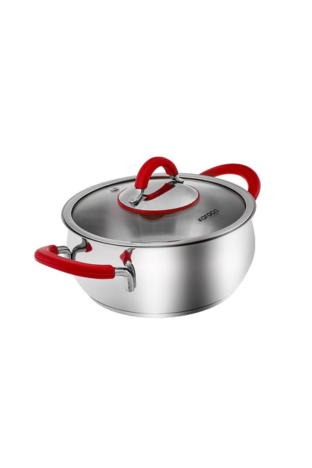 Karaca Oyster Induction Compatible Silikon Kulplu 8 Piece Cookware Set - MALLTURK