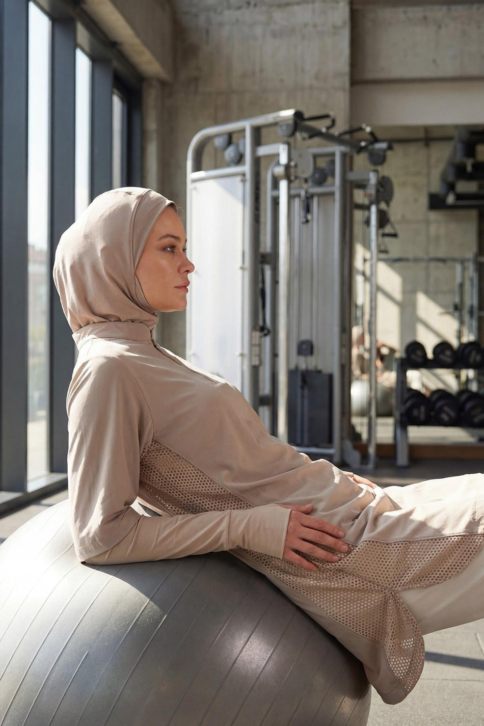 Hasema Active H-Per Fit Laser Cut Detailed Mink Hijab Training Top ACT-33