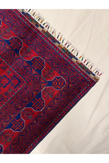 Afghan Rug Hand-Woven 6 Meter 100% Wool Natural Dye Handicraft ile Harika Yildiz Pattern