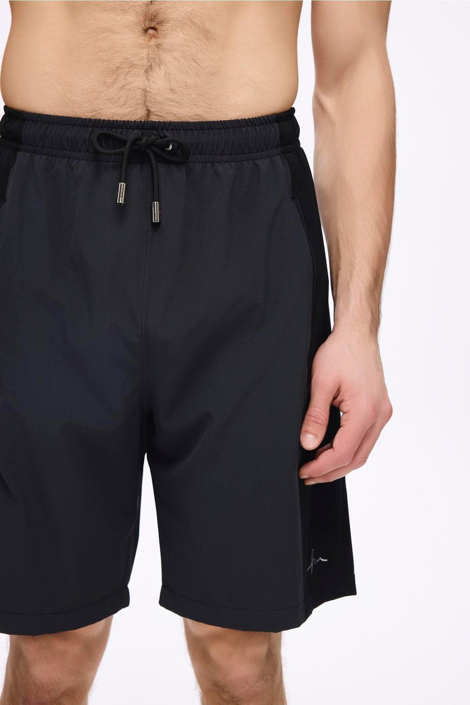 Hasema Sportswear Black Grey Men's Short Pool and Beach Shorts 5057