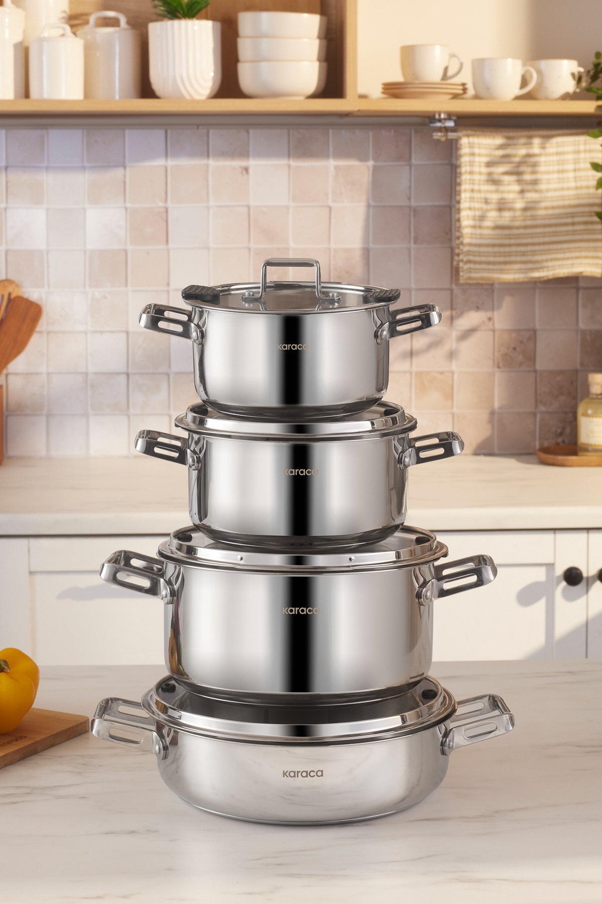Karaca Powersteel 316+ Alberta Induction Compatible 8 Piece Cookware Set - MALLTURK