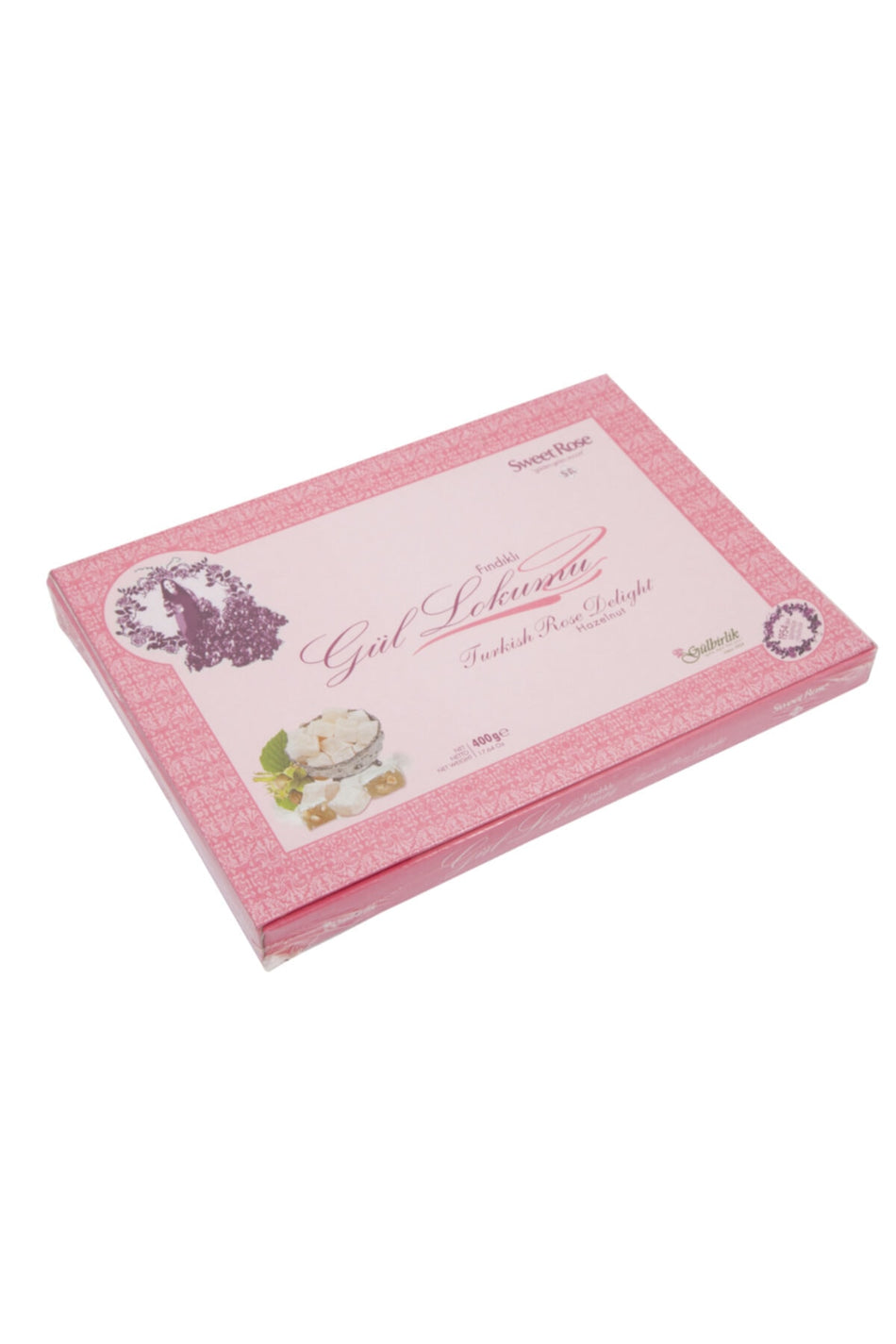 SweetRose Rose Turkish Delight Hazelnut 400 g - MALLTURK