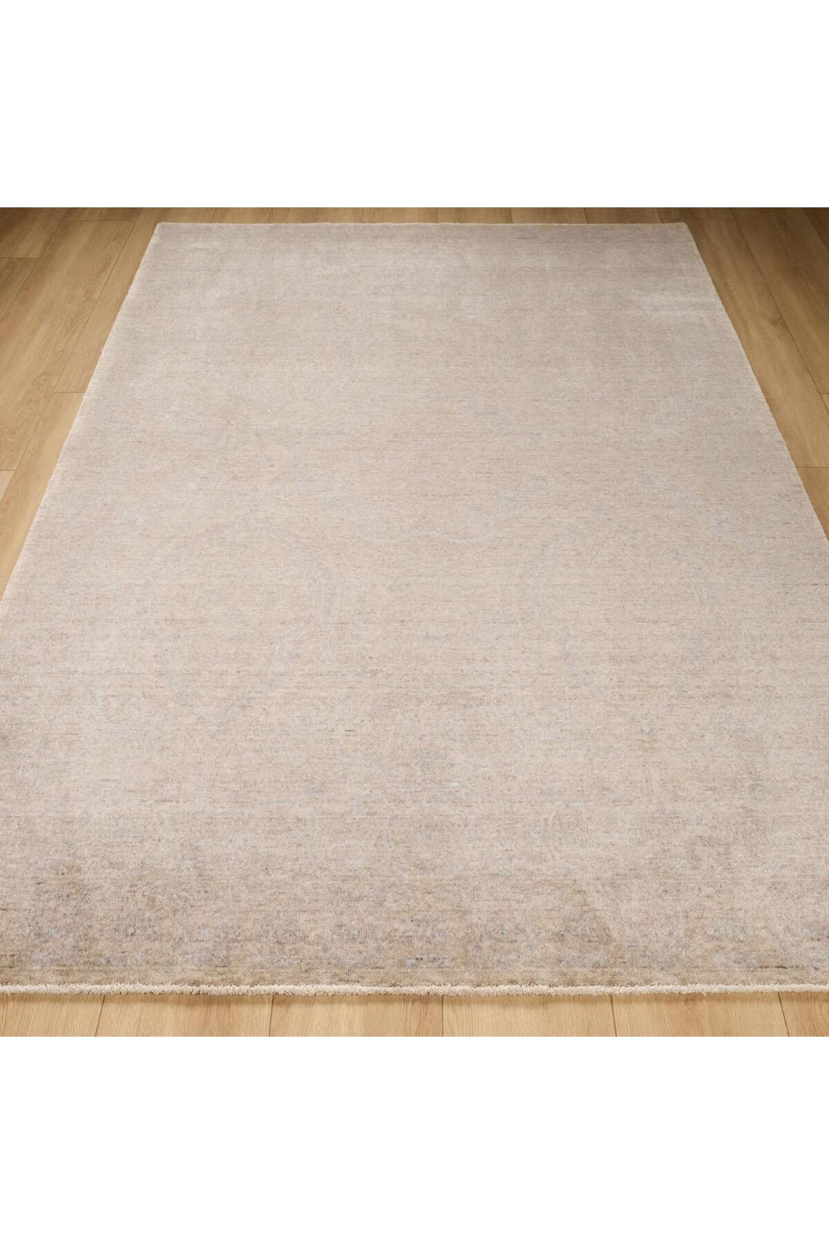 Eko Hali Taftan Vintage Pattern Machine Woven Carpet - Taftan TF 03 Beige - MALLTURK