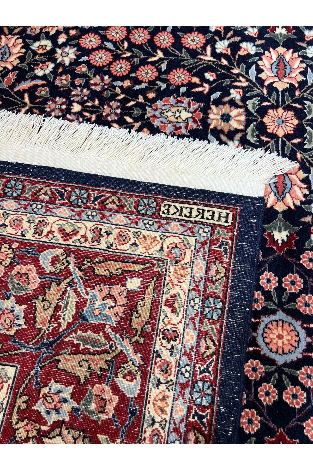 RD RAMAZAN DAG Hand Rug Art Hand-Woven Hereke Rug Signed Seven Mountains Flower Size 300x200 - MALLTURK