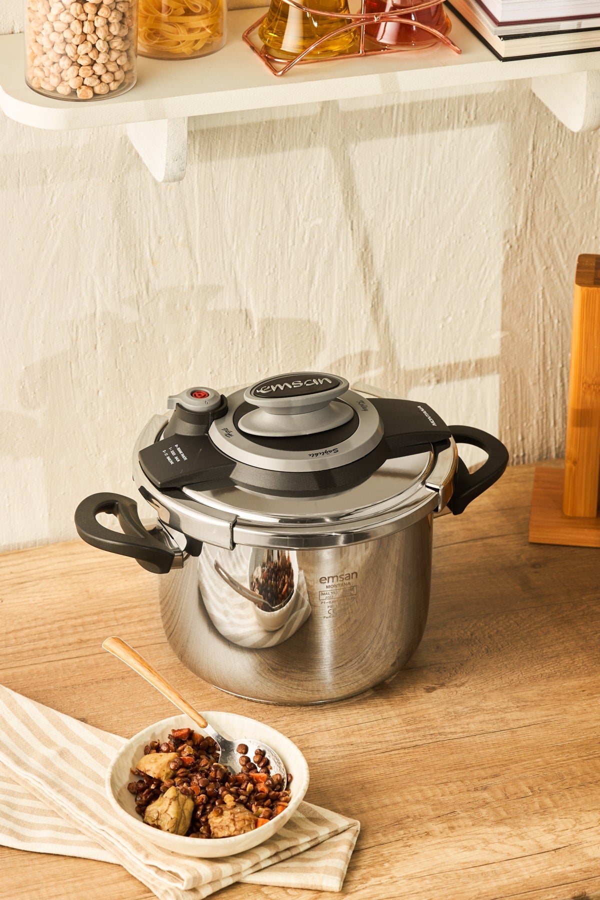 Emsan Montana Black Grey Pressure Cooker 6 Liters - MALLTURK