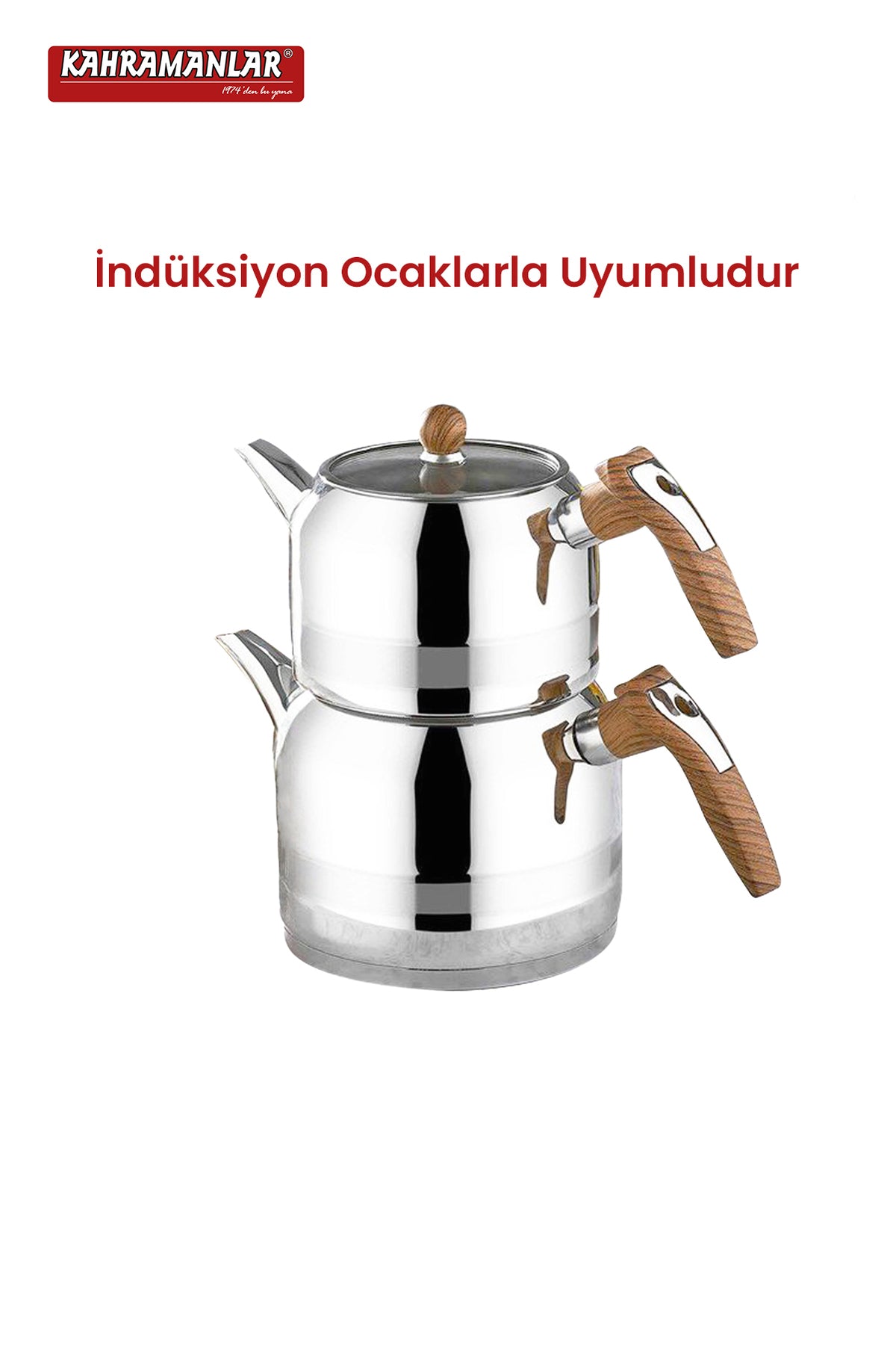 Kahramanlar 1050-a Rain Wooden Teapot, Medium Size - MALLTURK