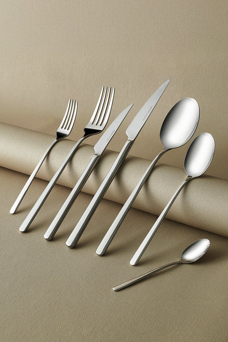 Emsan boreas platin 12 Place Setting 84 Piece Flatware Set - MALLTURK