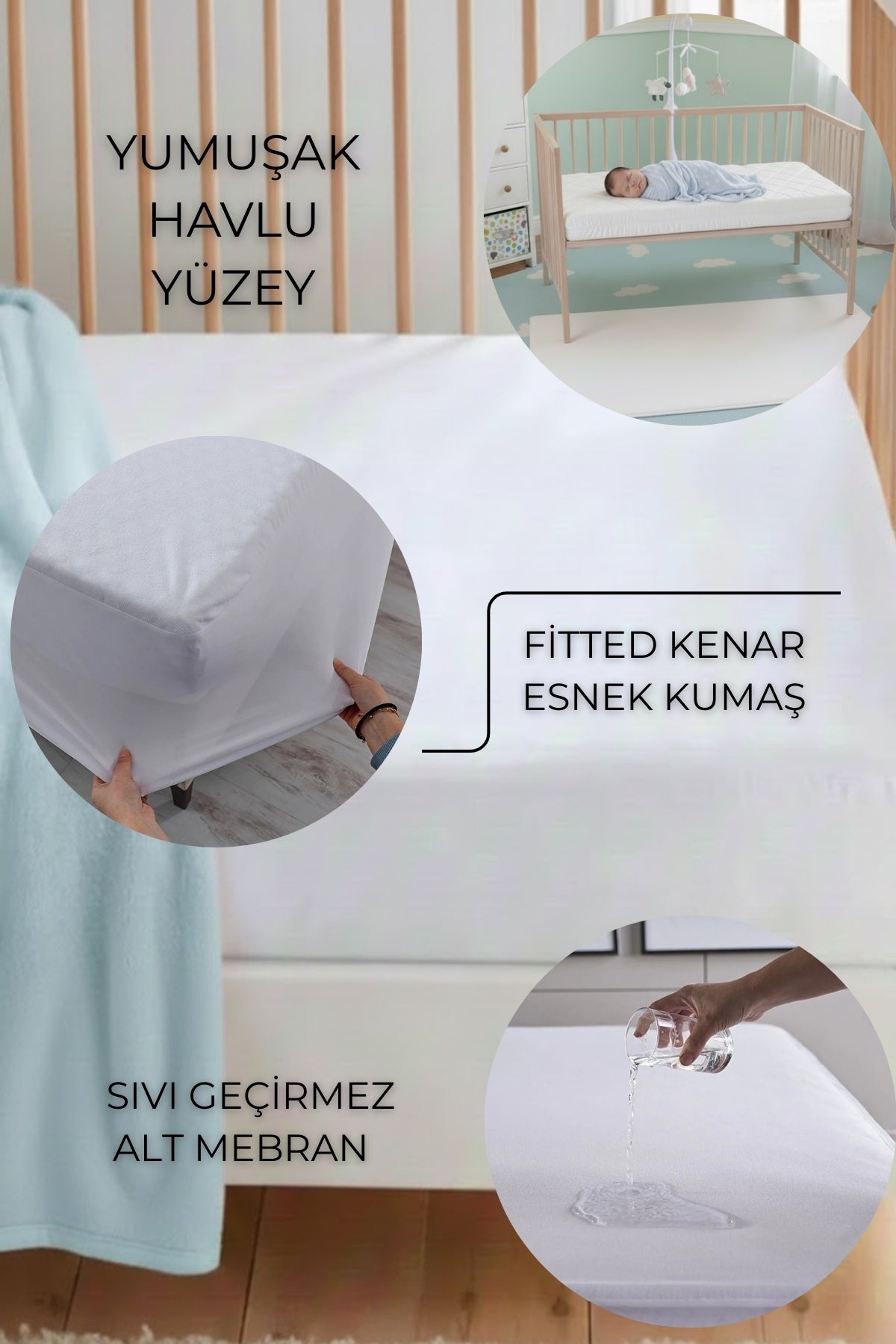 Semay Tekstil Waterproof Cotton Baby & Kids Mattress Protector - MALLTURK