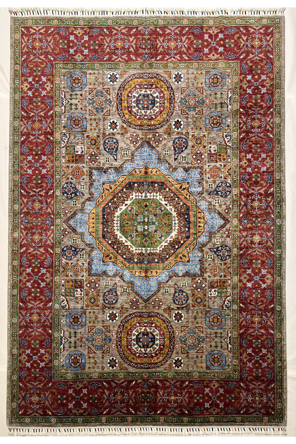 Afghan Rug Hand-Woven MEMLOOK Design 100% Wool Natural Dye Handicraft ile Harika Renkler