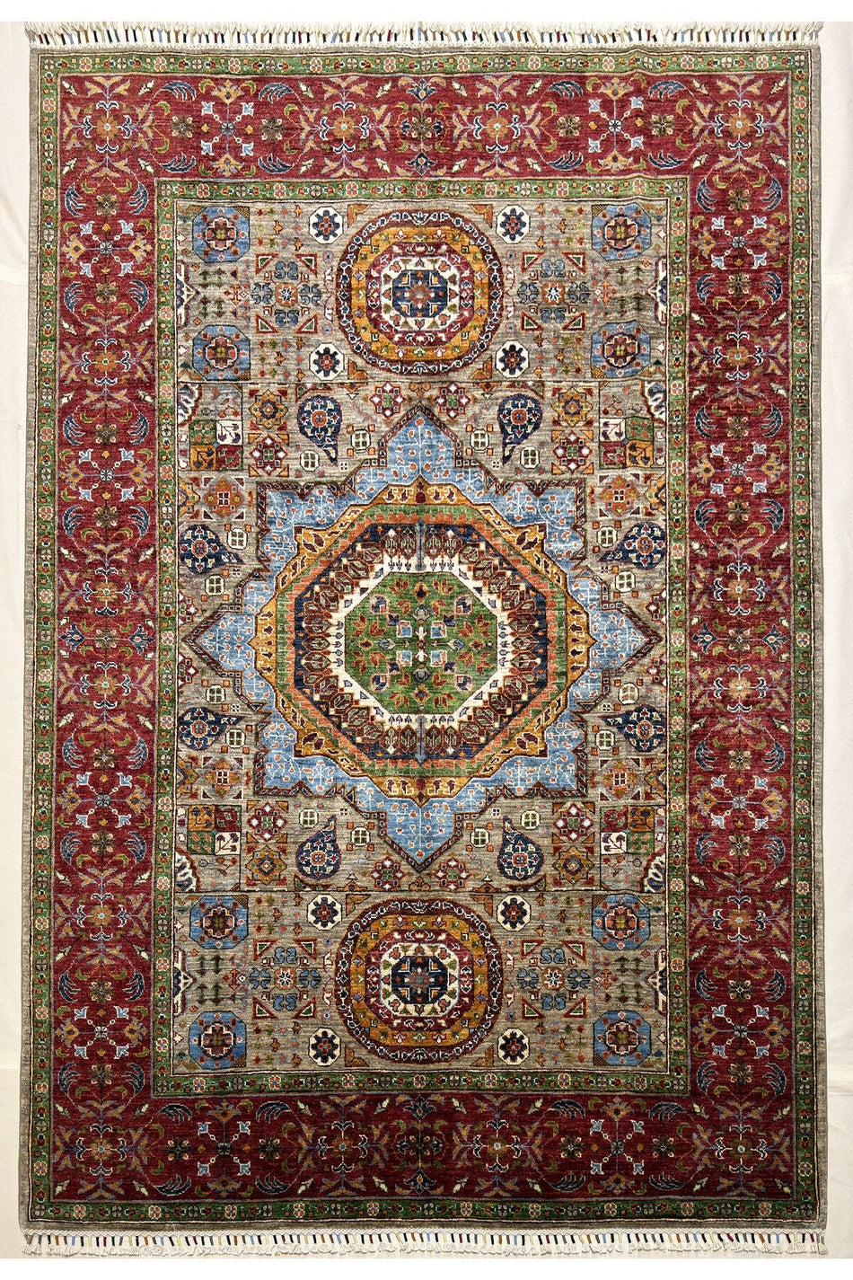 Afghan Rug Hand-Woven MEMLOOK Design 100% Wool Natural Dye Handicraft ile Harika Renkler - MALLTURK