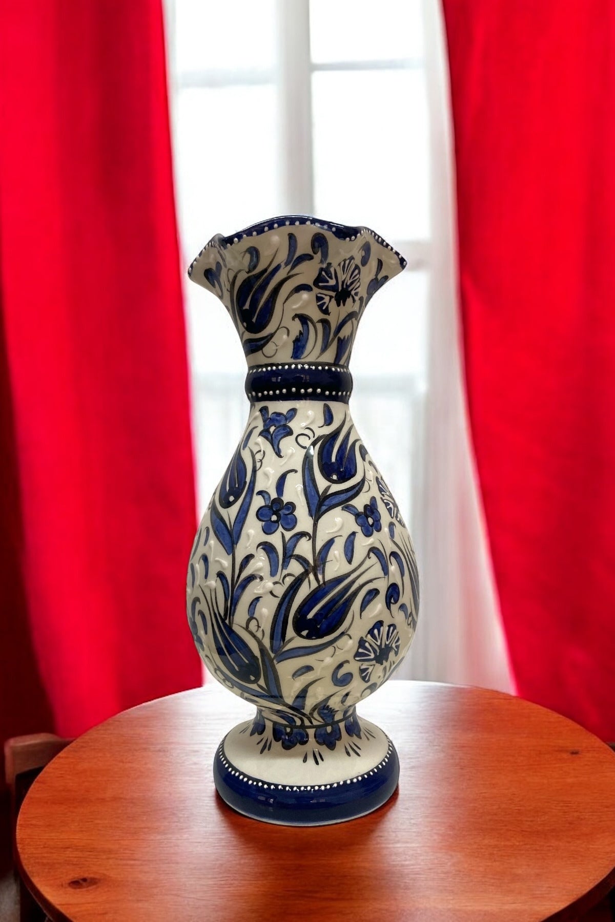 STORESZA Handcrafted Traditional Ceramic Vase - 30cm - MALLTURK
