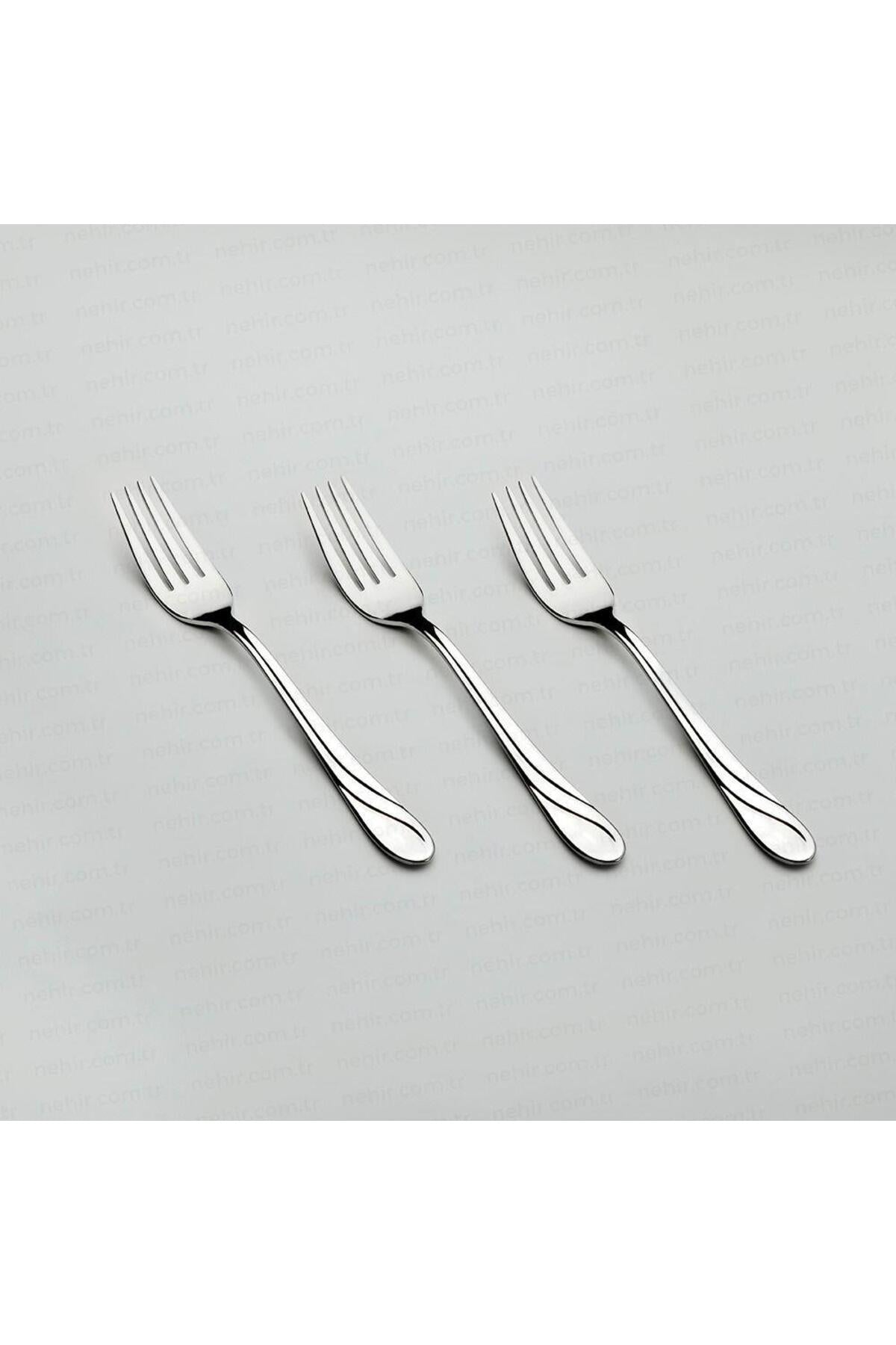 Nehir safir Dinner Fork 6 Pack Stainless Steel yemek Fork - MALLTURK