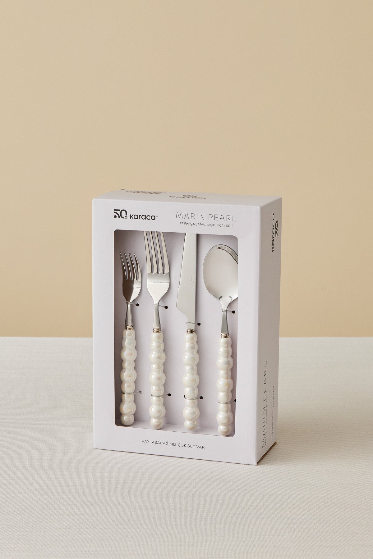 Karaca marin pearl 24 Piece 6 Place Setting Flatware Set - MALLTURK