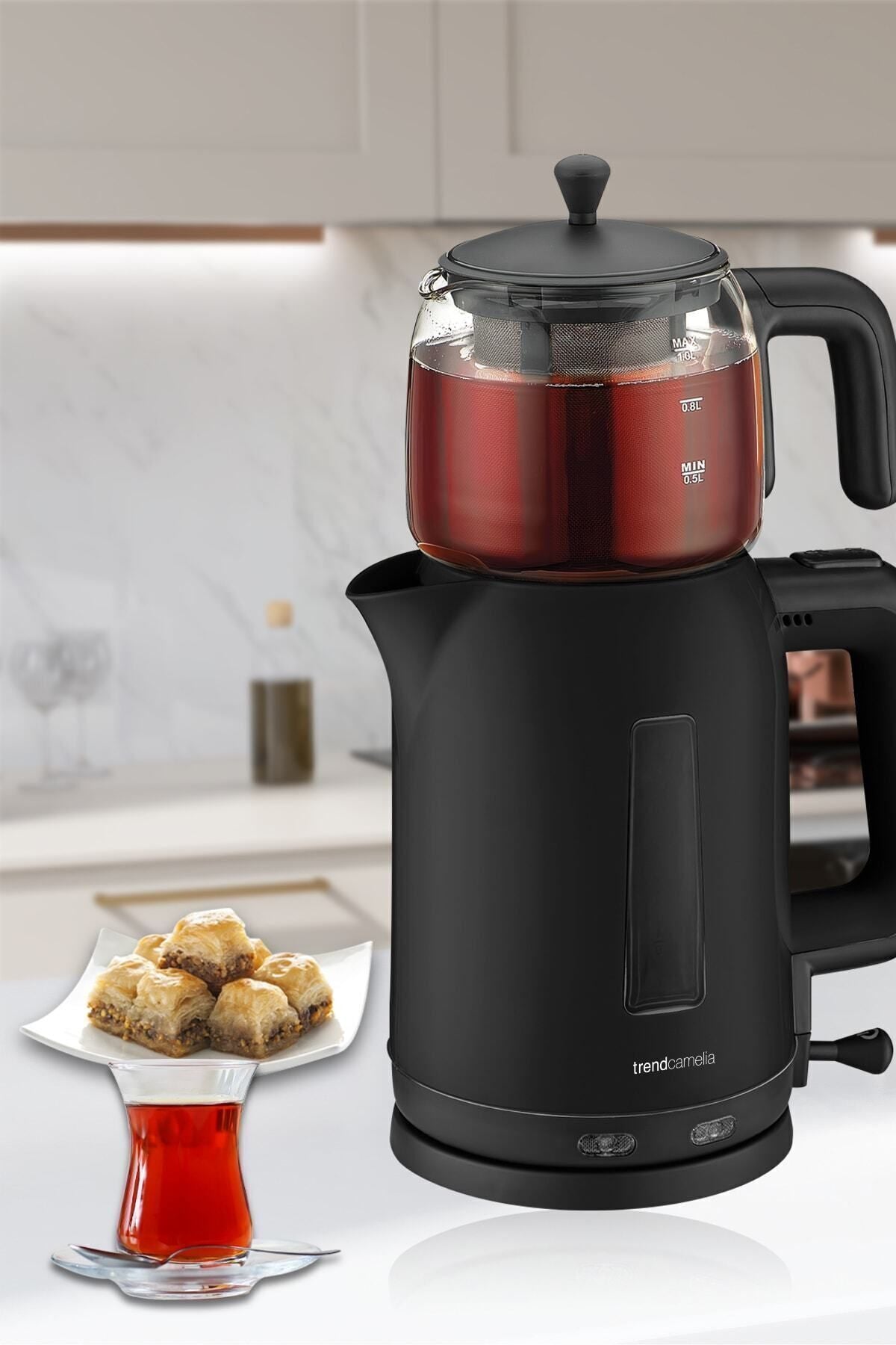 GoldMaster Trendcamelia 2200 Watt Glass Teapot BPA-Free Tea Maker and Water Heater - MALLTURK
