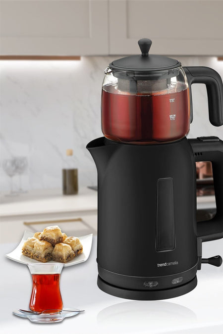 GoldMaster Trendcamelia 2200 Watt Glass Teapot BPA-Free Tea Maker and Water Heater - MALLTURK