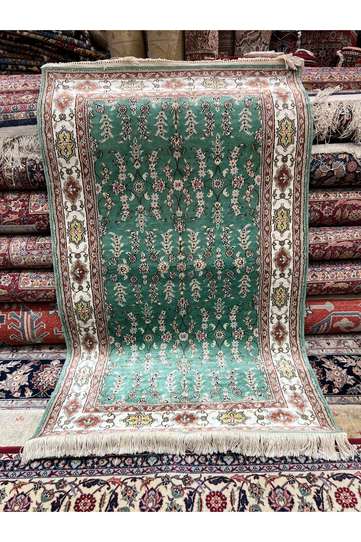 RD RAMAZAN DAG Hand Rug Art Hand-Woven Chinese Silk Rug 1.50x92 - MALLTURK