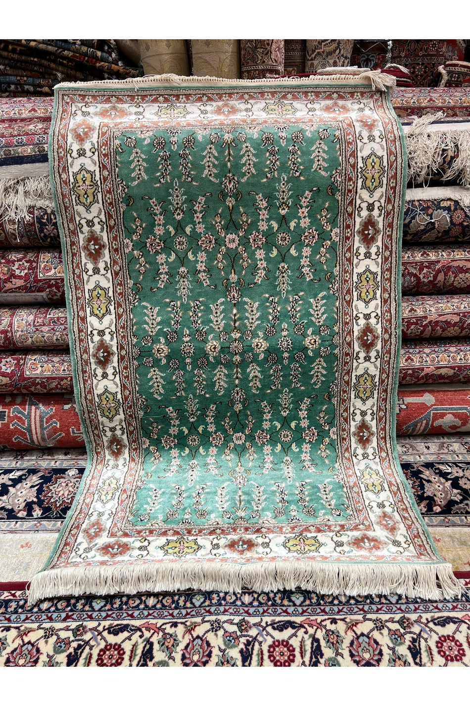 RD RAMAZAN DAG Hand Rug Art Hand-Woven Chinese Silk Rug 1.50x92