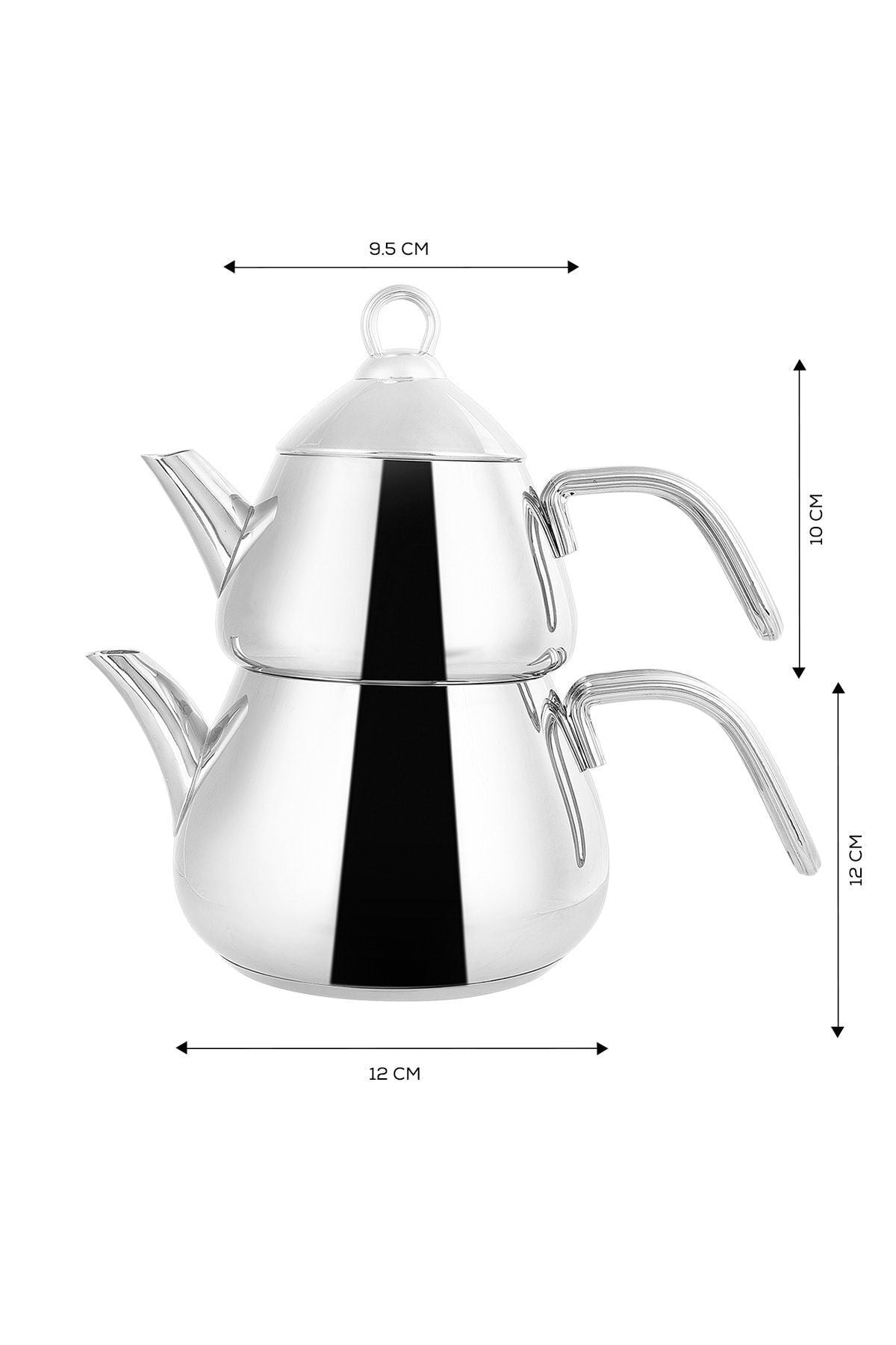 Karaca Porcelain Maxi Teapot Set with induction Base and Free Teapot - MALLTURK