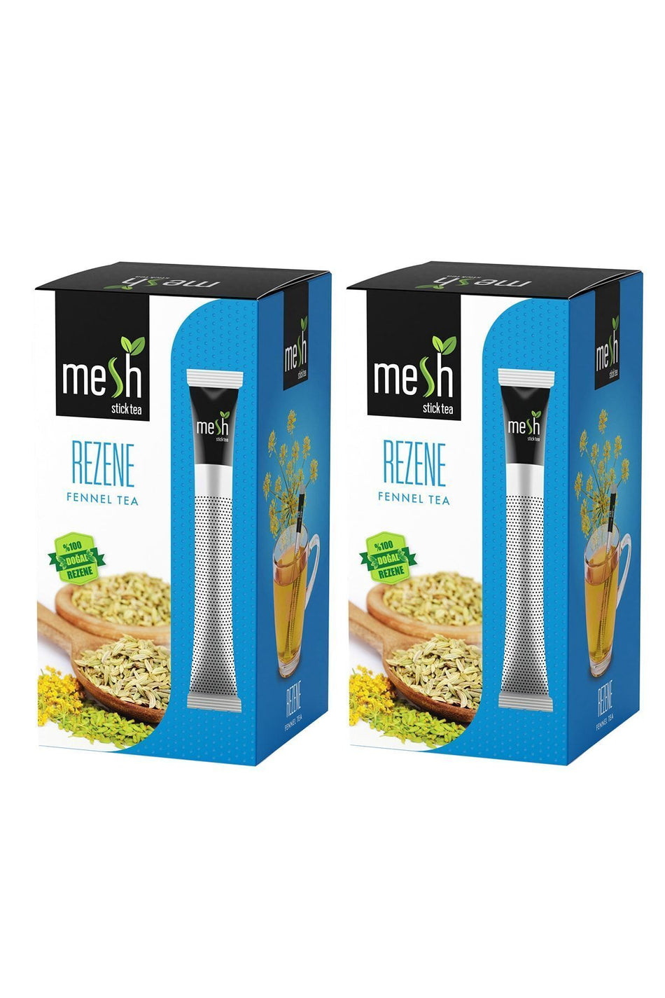 Mesh Stick Fennel Herbal Tea – Natural, Sugar-Free, Additive-Free, 2 Packs in 1