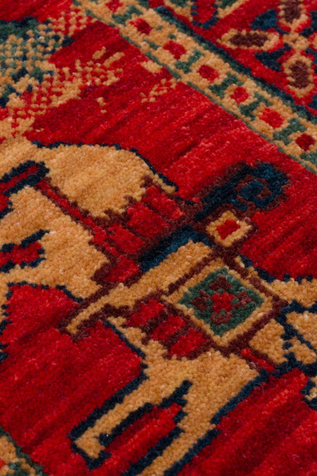Kalesta Rug Rustik 08 Red Natural Wool ile Ozel Tezgahlarda Hand-Woven Teknikleri ile Uretilen Living Room Rug