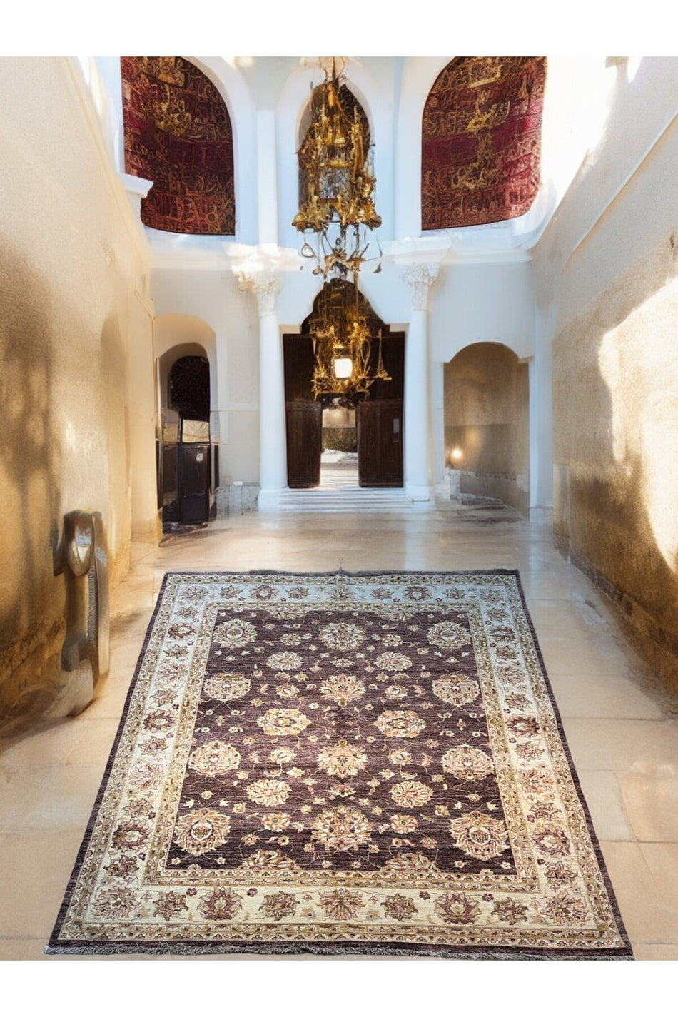Sirvan Handwoven Afghan Usak Carpet - 230x195 - MALLTURK