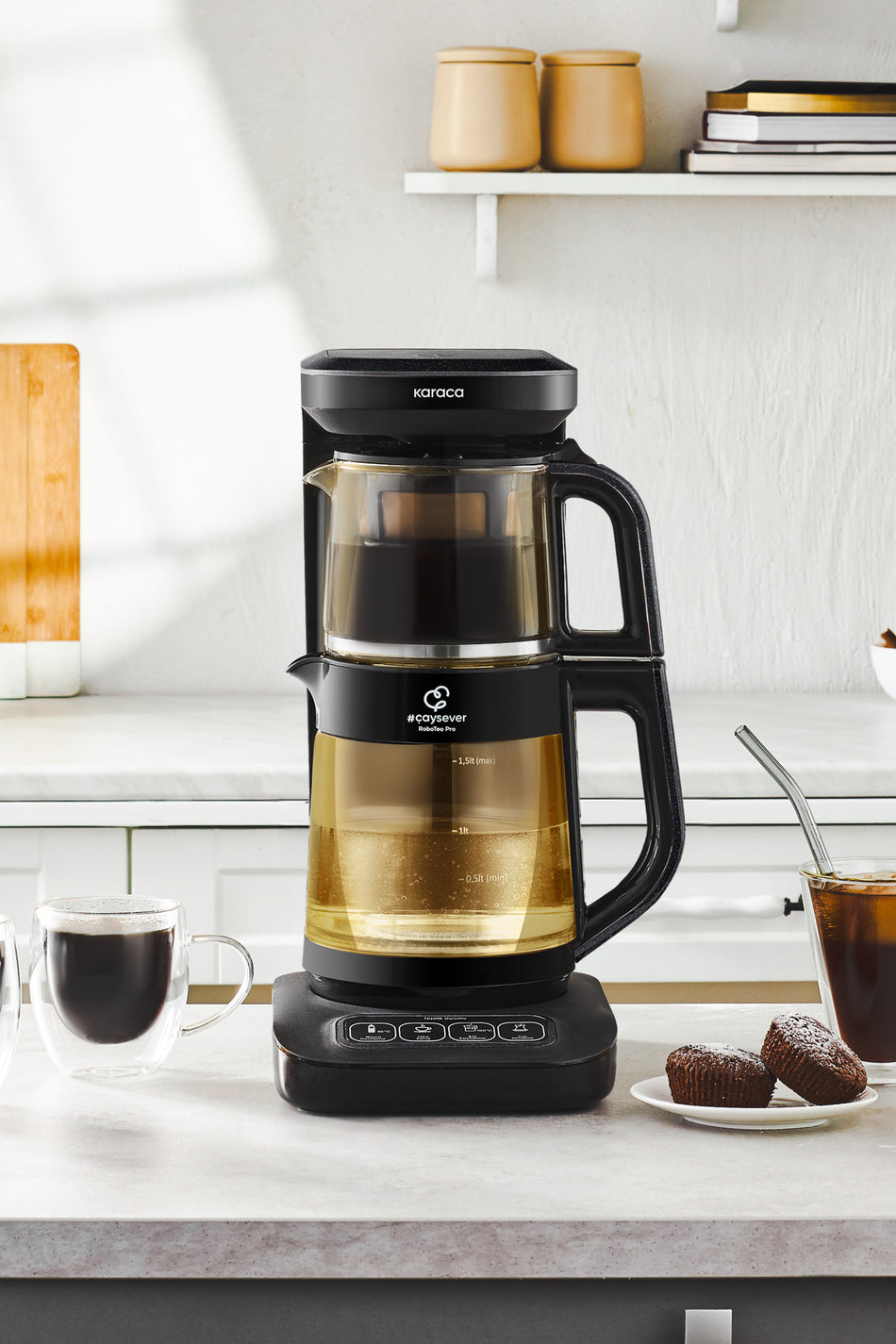 Karaca Robotea Pro Connect 4 in 1 Talking Glass Tea Maker Agate - MALLTURK