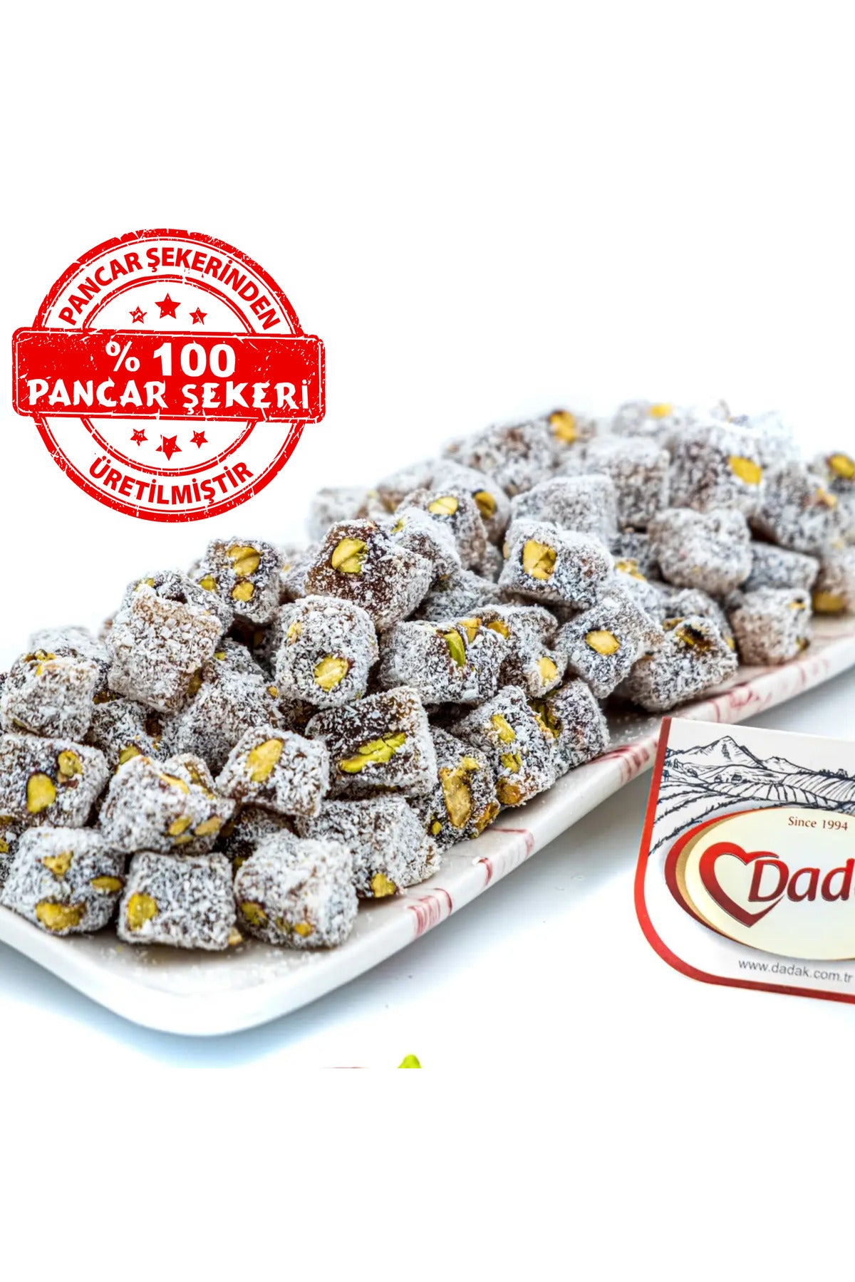 Dadak Turkish Delight and kuruyemis Double Roasted Pistachio Mini Turkish Delight 2kg - MALLTURK