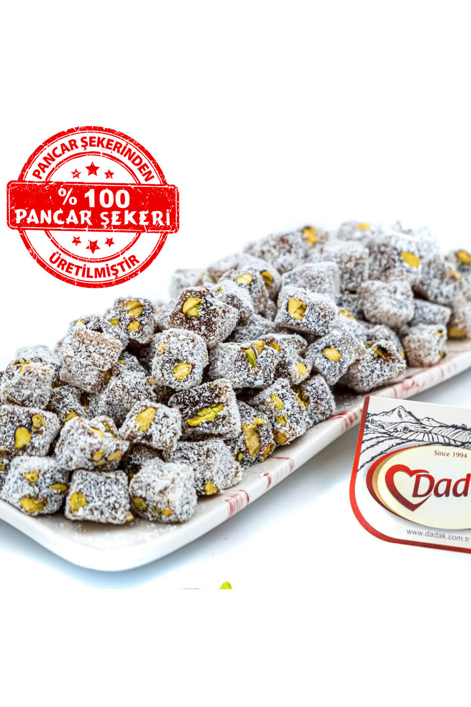 Dadak Turkish Delight and kuruyemis Double Roasted Pistachio Mini Turkish Delight 2kg - MALLTURK