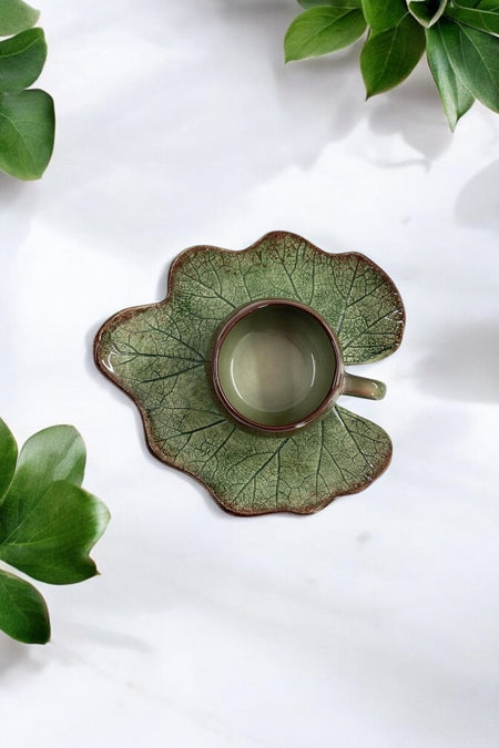 Eporselen Pumpkin Leaf Single 2-Piece Coffee Cup Set - MALLTURK