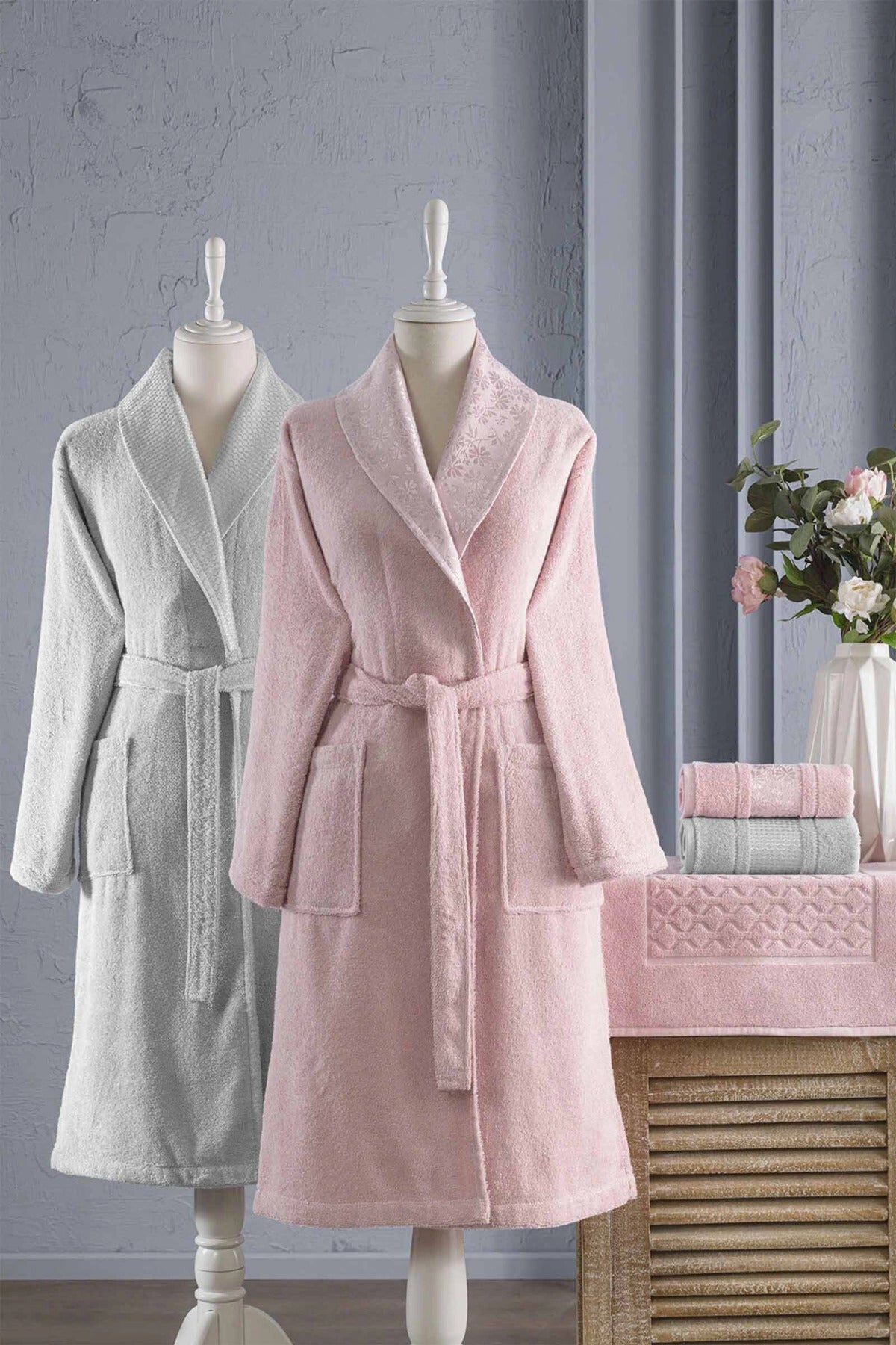Ozdilek Blossom Happy Family Bathrobe Set - MALLTURK