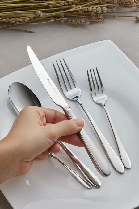 Karaca silas 60 Piece 12 Place Setting elegance Flatware Set - MALLTURK