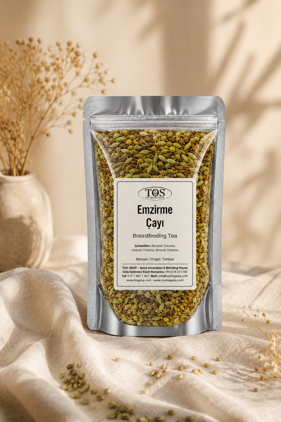 TOS The Organic Spices Breastfeeding Tea (Anise-Cumin-Fennel) 100 gr (1st Quality)