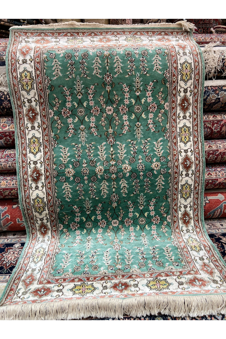 RD RAMAZAN DAG Hand Rug Art Hand-Woven Chinese Silk Rug 1.50x92